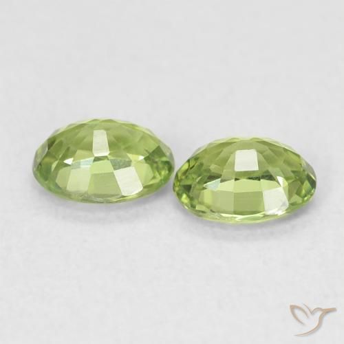 Sapphire Gemstones in 5 x 4 mm (calibrated) Size for Sale, Sapphire Stones in Light Forest Green Color