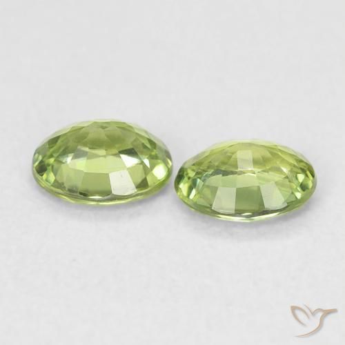 Sapphire Gemstones in 4.8 x 3.9 mm Size for Sale, Sapphire Stones in Light Forest Green Color