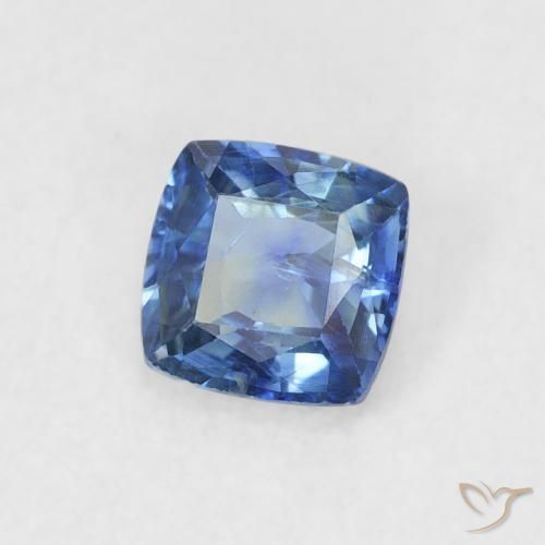 0.55 ct Blue Sapphire Stone, Natural Sapphire in Cushion-Cut Shape for Sale