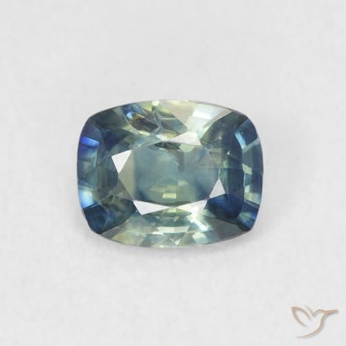 0.59ct Natural Teal Sapphire, Cushion, VVS-VS