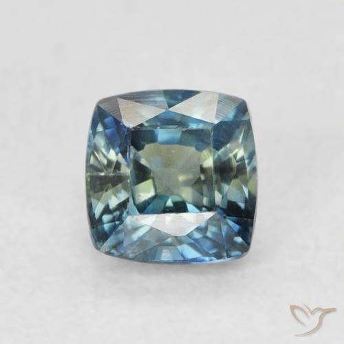 0.55ct Natural Teal Sapphire, Cushion, VVS-VS