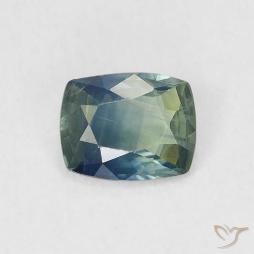 0.55ct Natural Teal Sapphire, Cushion, VS