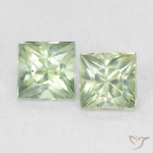 0.45ctw Natural Pale Green Sapphire, Square, VS