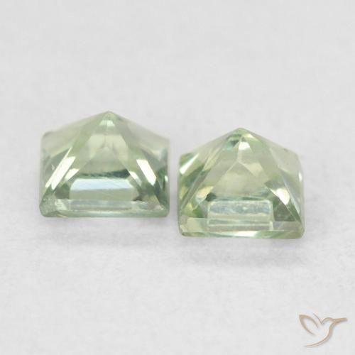 Sapphire Gemstones in 3 x 3 mm (calibrated) Size for Sale, Sapphire Stones in Pale Green Color