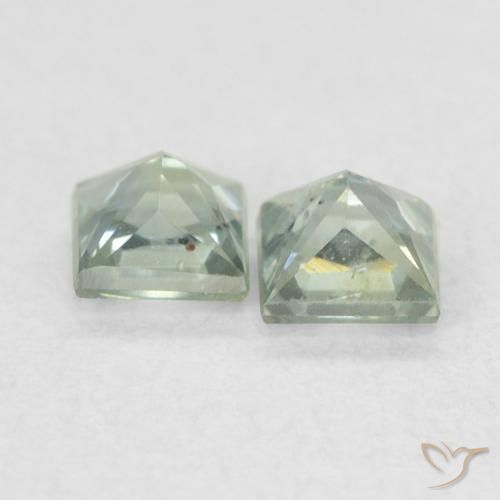 Sapphire Gemstones in 3 x 3 mm (calibrated) Size for Sale, Sapphire Stones in Greenish Grey Color
