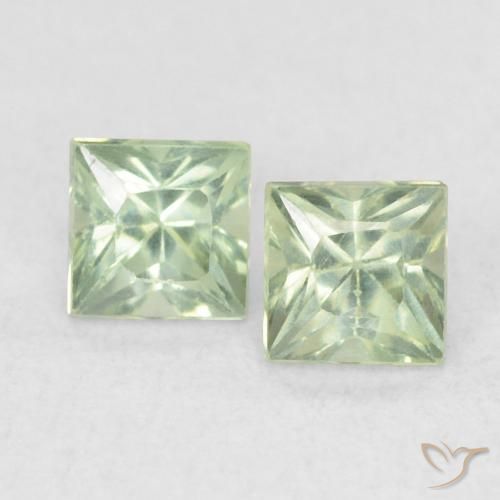 0.48ctw Natural Light Green Sapphire, Square, VS