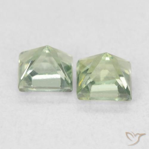 Sapphire Gemstones in 3 x 3 mm (calibrated) Size for Sale, Sapphire Stones in Light Green Color