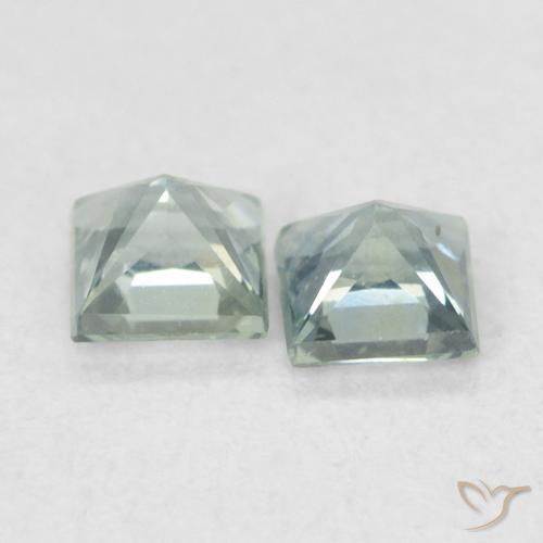 Sapphire Gemstones in 3 x 3 mm (calibrated) Size for Sale, Sapphire Stones in Greenish Grey Color