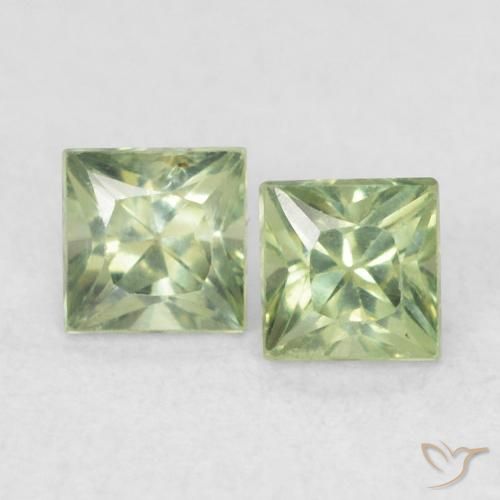 0.45ctw Natural Warm Green Sapphire, Square, VS