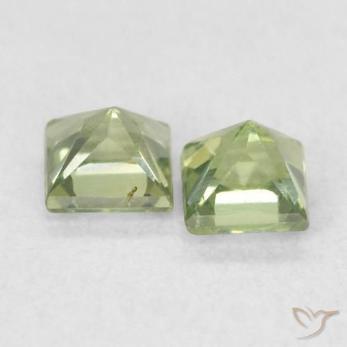 Sapphire Gemstones in 3 x 3 mm (calibrated) Size for Sale, Sapphire Stones in Warm Green Color