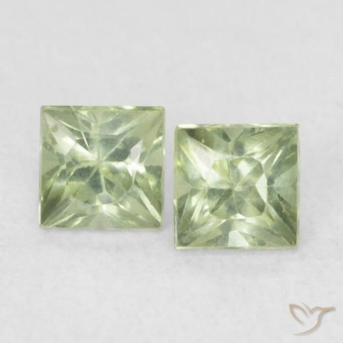 0.46ctw Natural Light Pear Green Sapphire, Square, VS