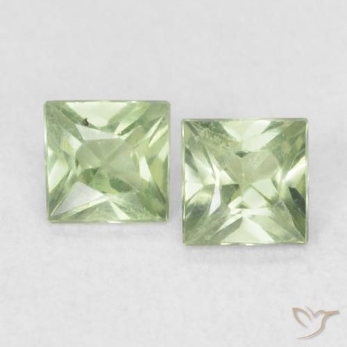 0.36ctw Natural Very Light Sage Green Sapphire, Square, VS