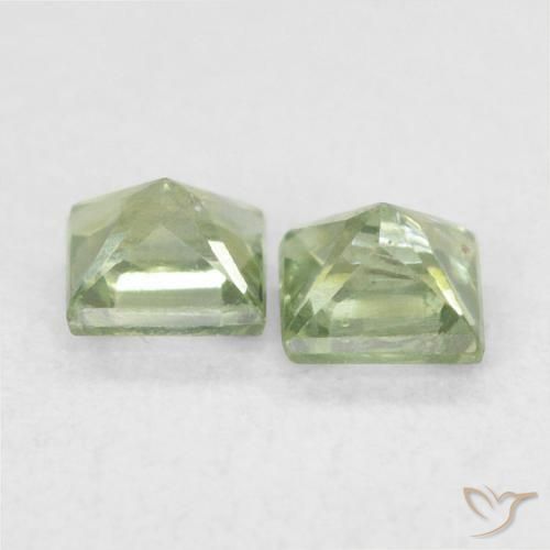 Sapphire Gemstones in 3 x 3 mm (calibrated) Size for Sale, Sapphire Stones in Medium Green Color