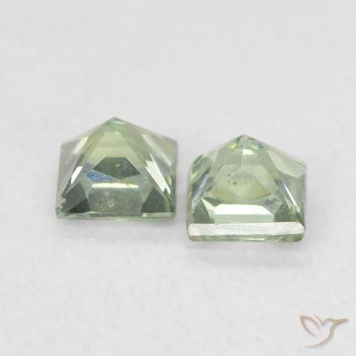 Sapphire Gemstones in 3 x 3 mm (calibrated) Size for Sale, Sapphire Stones in Light Green Color