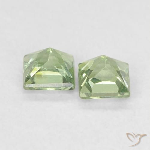Sapphire Gemstones in 3 x 3 mm (calibrated) Size for Sale, Sapphire Stones in Light Sage Green Color