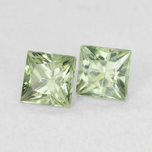 0.43 ctw Green Sapphire Stones, Natural Sapphire in Princess-Cut Shape for Sale