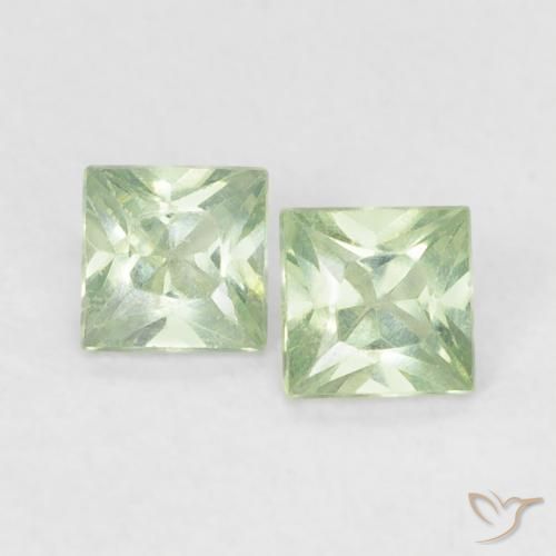 0.36ctw Natural Light Sage Green Sapphire, Square, VS