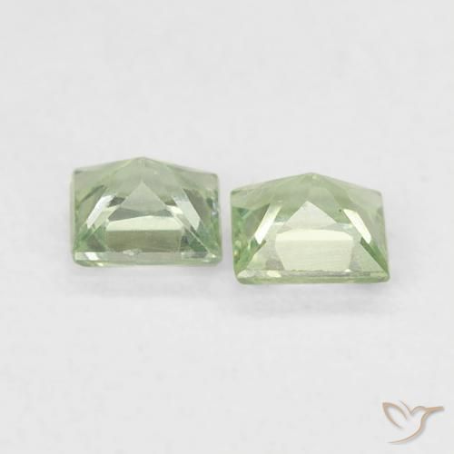 Sapphire Gemstones in 3 x 3 mm (calibrated) Size for Sale, Sapphire Stones in Light Sage Green Color