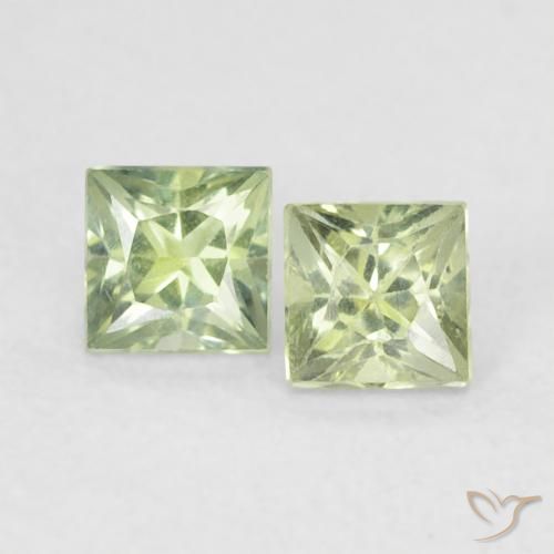 0.44ctw Natural Light Sage Green Sapphire, Square, VS