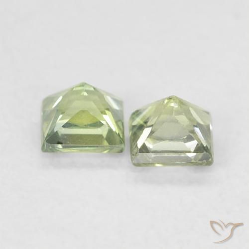 Sapphire Gemstones in 3 x 3 mm (calibrated) Size for Sale, Sapphire Stones in Light Sage Green Color