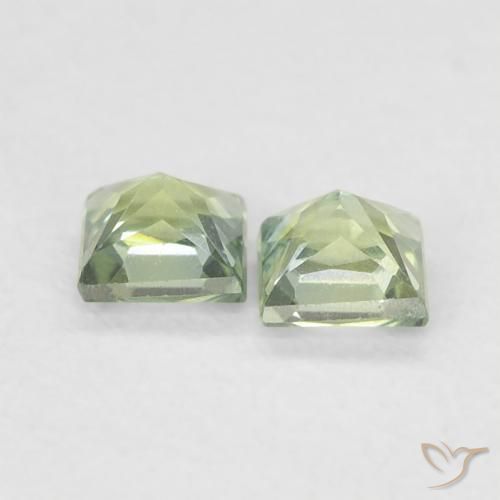 Sapphire Gemstones in 3 x 3 mm (calibrated) Size for Sale, Sapphire Stones in Light Forest Green Color