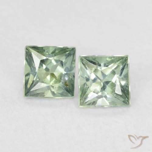 0.44ctw Natural Medium Light-Green Sapphire, Square, VS