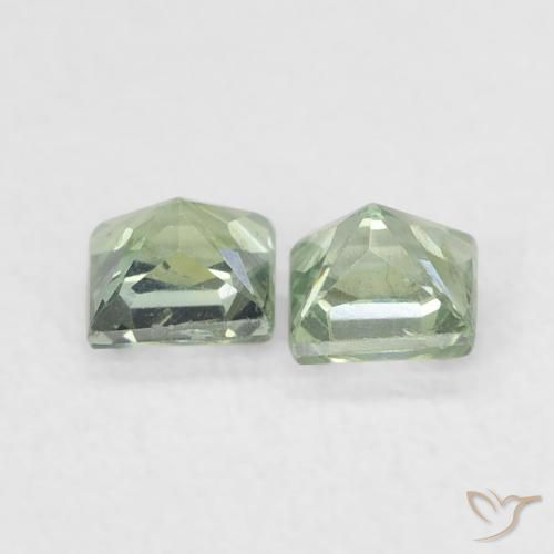 Sapphire Gemstones in 3 x 3 mm (calibrated) Size for Sale, Sapphire Stones in Medium Light-Green Color