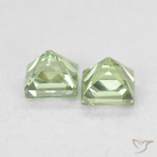 Sapphire Gemstones in 3 x 3 mm (calibrated) Size for Sale, Sapphire Stones in Light Forest Green Color