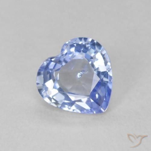 0.60ct Natural Pastel Blue Sapphire, Heart, VS-SI
