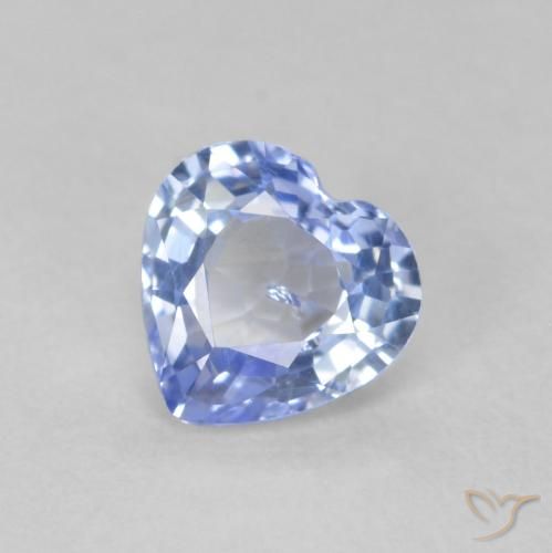 0.60 ct Blue Sapphire Stone, Natural Sapphire in Heart Facet Shape for Sale
