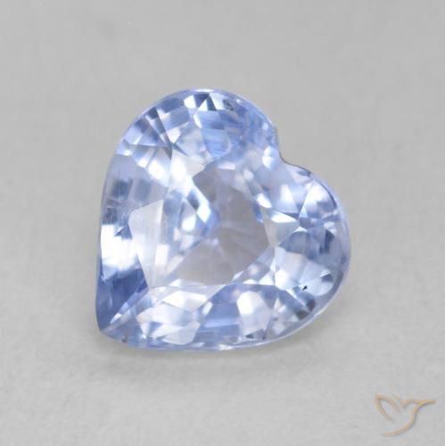 0.87ct Natural Pastel Blue Sapphire, Heart, VS