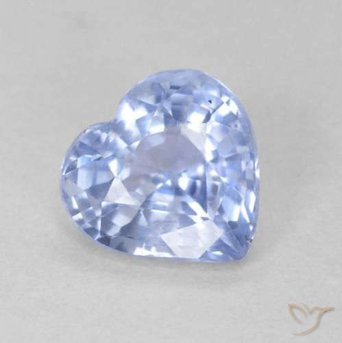0.87 ct Blue Sapphire Stone, Natural Sapphire in Heart Facet Shape for Sale