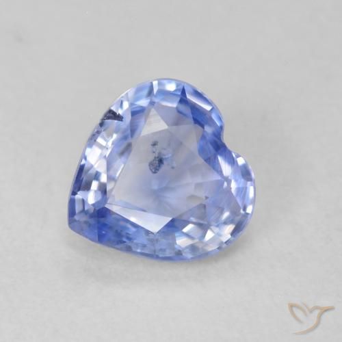 0.60ct Natural Pastel Blue Sapphire, Heart, VS-SI
