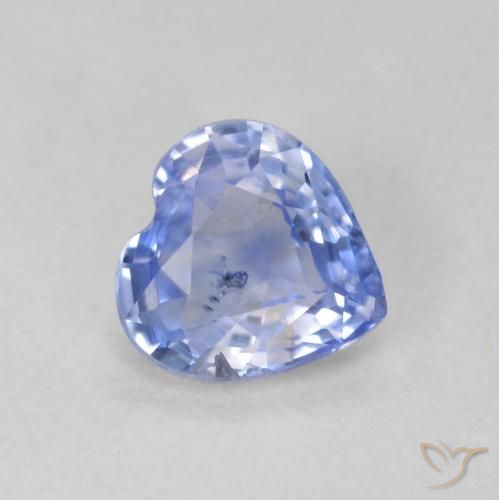 0.60 ct Blue Sapphire Stone, Natural Sapphire in Heart Facet Shape for Sale