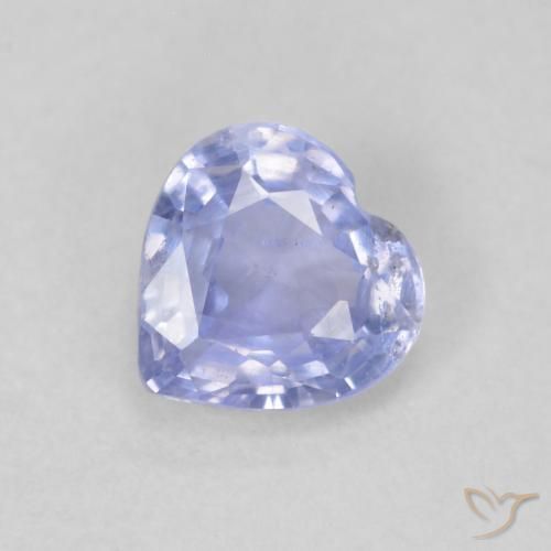 0.63ct Natural Light Purplish Blue Sapphire, Heart, VS