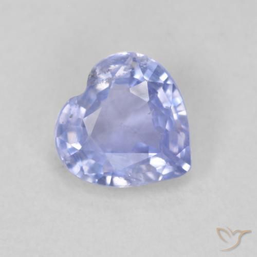 0.63 ct Blue Sapphire Stone, Natural Sapphire in Heart Facet Shape for Sale
