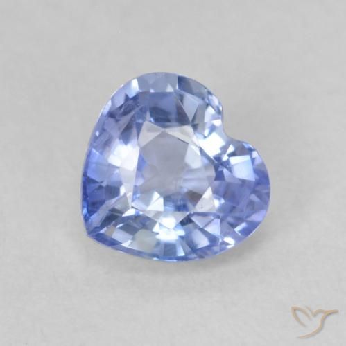 0.76ct Natural Pastel Blue Sapphire, Heart, VS