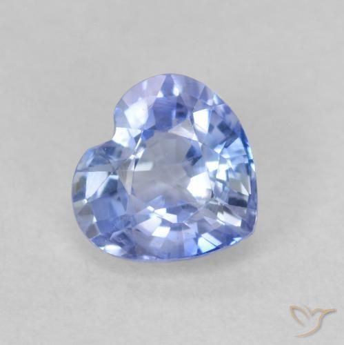 0.76 ct Blue Sapphire Stone, Natural Sapphire in Heart Facet Shape for Sale