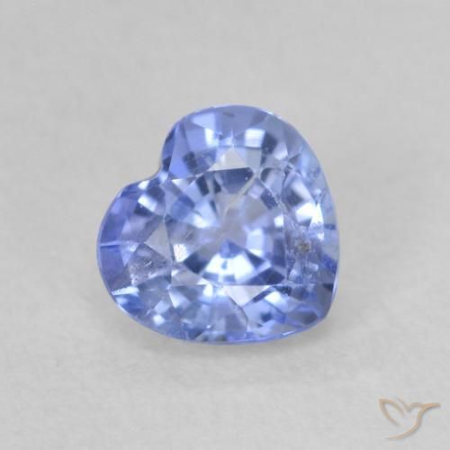 0.80 ct Blue Sapphire Stone, Natural Sapphire in Heart Facet Shape for Sale