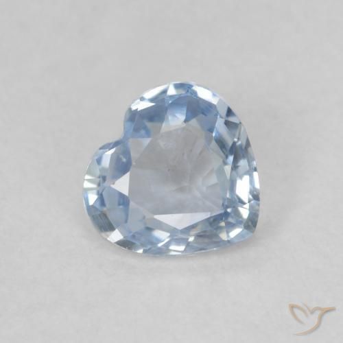 0.51 ct Blue Sapphire Stone, Natural Sapphire in Heart Facet Shape for Sale