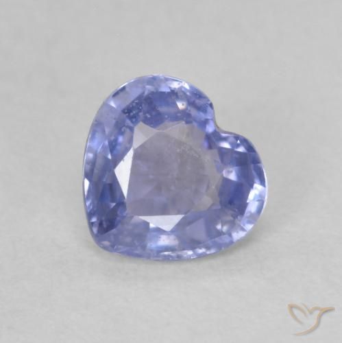 0.68ct Natural Silverish Blue Sapphire, Heart, VS