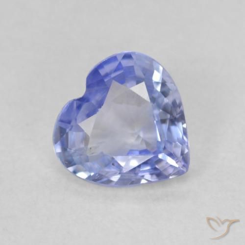 0.65 ct Blue Sapphire Stone, Natural Sapphire in Heart Facet Shape for Sale