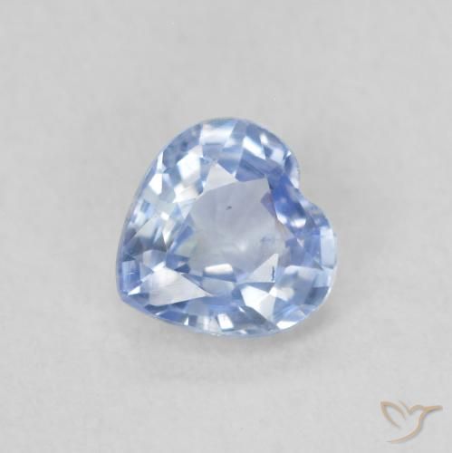 0.46ct Natural Pastel Blue Sapphire, Heart, VS