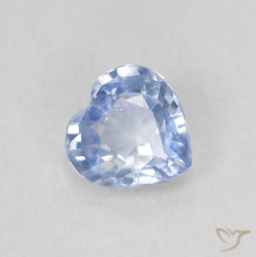 0.46 ct Blue Sapphire Stone, Natural Sapphire in Heart Facet Shape for Sale