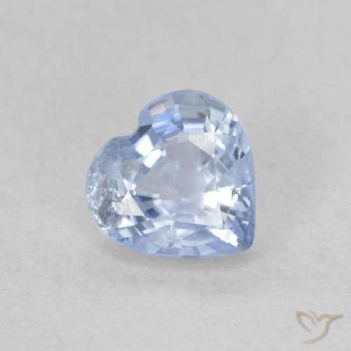 0.47ct Natural Pastel Blue Sapphire, Heart, VS-SI