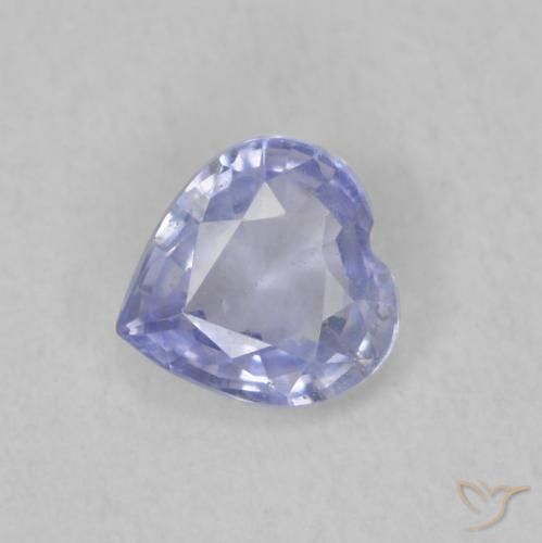 0.45 ct Blue Sapphire Stone, Natural Sapphire in Heart Facet Shape for Sale