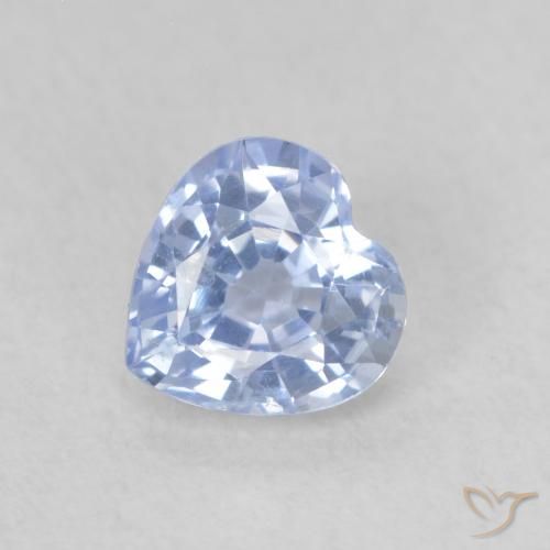 0.58ct Natural Pastel Blue Sapphire, Heart, VS