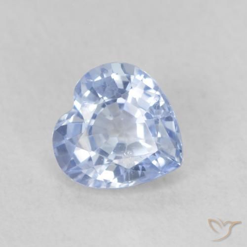 0.58 ct Blue Sapphire Stone, Natural Sapphire in Heart Facet Shape for Sale