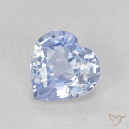 0.67ct Natural Pastel Blue Sapphire, Heart, VS
