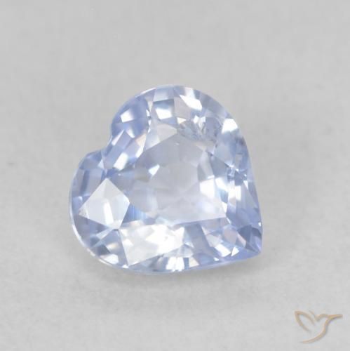 0.67 ct Blue Sapphire Stone, Natural Sapphire in Heart Facet Shape for Sale